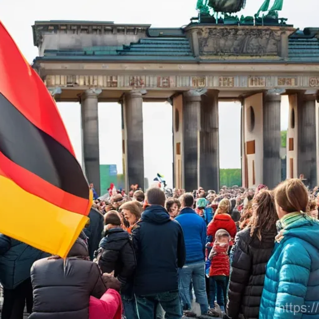 독일 국경일과 공휴일 - **German Unity Day Celebration in Berlin**
An outdoor scene depicting families and people of all...