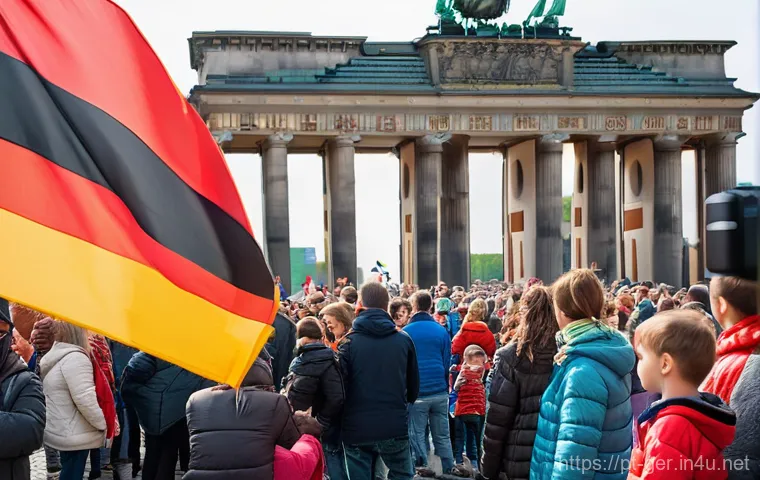 독일 국경일과 공휴일 - **German Unity Day Celebration in Berlin**
An outdoor scene depicting families and people of all...