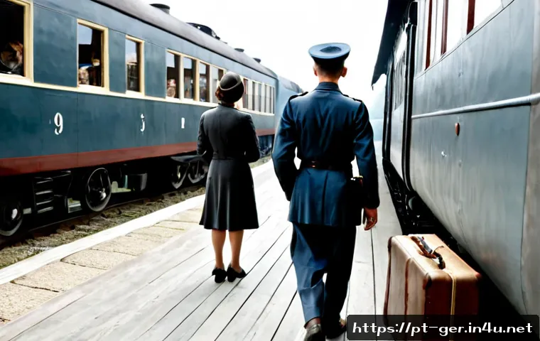 Home 17 나치 독일 역사 - Photorealistic historical museum exhibit about Nazi Germany, a 1930s European railway platform recre...